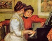 皮埃尔奥古斯特雷诺阿 - Yvonne and Christine Lerolle at the Piano